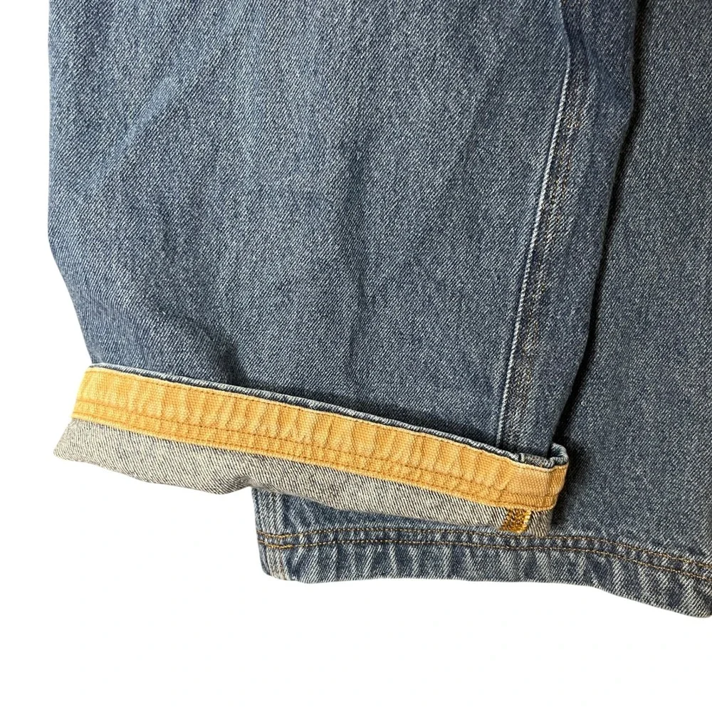 Duluth Trading Co Carpenter Jeans Mens 38x30 Blue Cotton Workwear Utility Denim